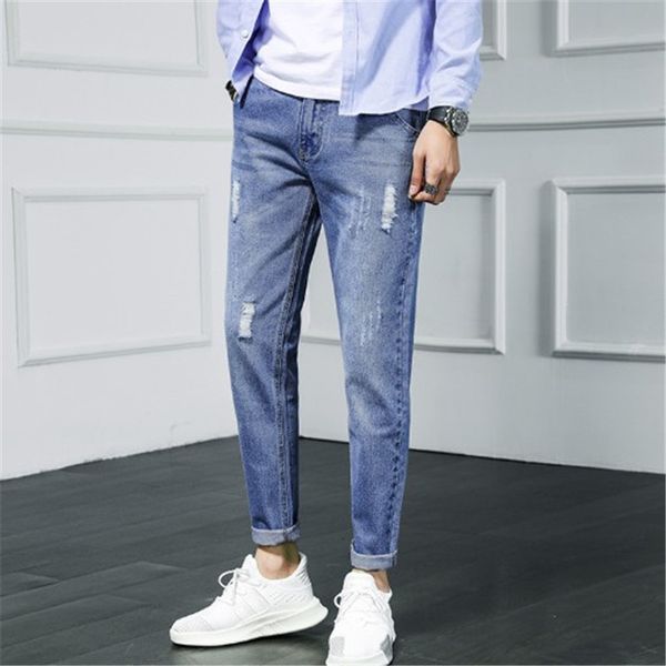 male jeans 2021 spring korean skinny little leg middle waist hole 9 points denim 1 ru29, Blue
male jeans 2021 spring korean skinny little leg middle waist hole 9 points denim 1 ru29, Blue