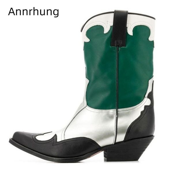 retro silver patchwork winter boots women mid-calf boots cozy pointed heel chunky block heel slip on booties knight botas mujer, Black
retro silver patchwork winter boots women mid-calf boots cozy pointed heel chunky block heel slip on booties knight botas mujer, Black