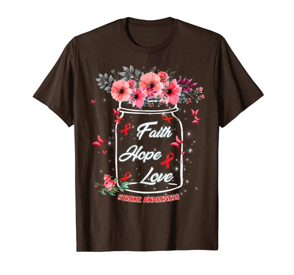 stroke awareness faith hope love shirt, White;black