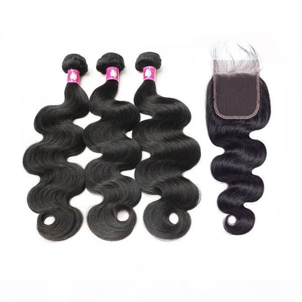 brazilian virgin hair weaves 3 bundles with closure hair 1b soft body wave peruvian human hair lace closures with weft products, Black
brazilian virgin hair weaves 3 bundles with closure hair 1b soft body wave peruvian human hair lace closures with weft products, Black