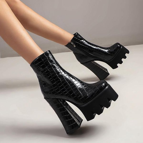 ochanmeb ultra high 15cm chunky heels gothic shoes boots women thick platform square toe motorcycle boots ladies female botas, Black
ochanmeb ultra high 15cm chunky heels gothic shoes boots women thick platform square toe motorcycle boots ladies female botas, Black