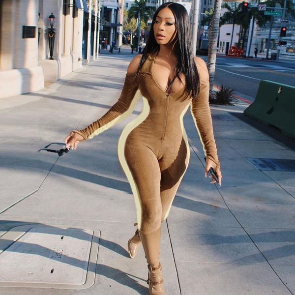 women halter jumpsuit backless off shoulder zip front one piece romper autumn new lady patchwork long sleeve gym jumpsuit, Black;white
women halter jumpsuit backless off shoulder zip front one piece romper autumn new lady patchwork long sleeve gym jumpsuit, Black;white