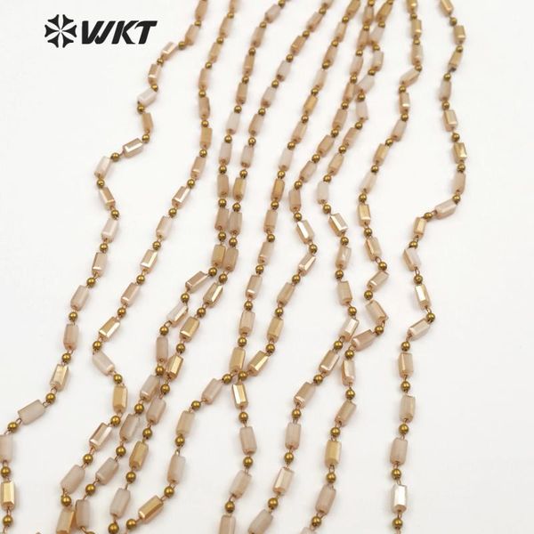 wt-rbc083 wkt chain jewelry finding rosay crystal brass chain small long bar stone bead in light brown color for female making, Silver
wt-rbc083 wkt chain jewelry finding rosay crystal brass chain small long bar stone bead in light brown color for female making, Silver