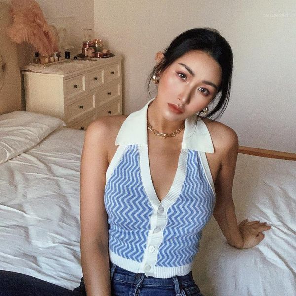 women's sweaters woman v neck striped knitted knitwear sleeveless crop sweater backless1, White;black
women's sweaters woman v neck striped knitted knitwear sleeveless crop sweater backless1, White;black