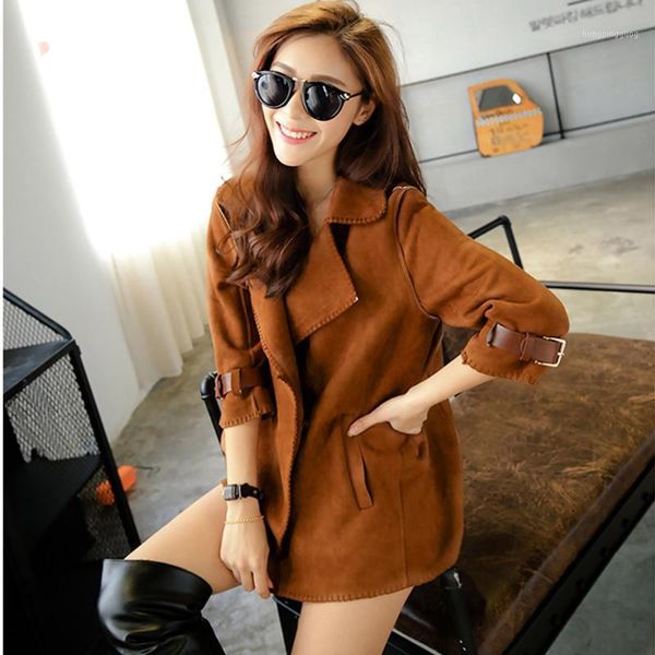 new fashion womens autumn winter windbreaker coat long sleeve turn-down collar casual jacket outwear solid leather overcoat1, Black;brown
new fashion womens autumn winter windbreaker coat long sleeve turn-down collar casual jacket outwear solid leather overcoat1, Black;brown
