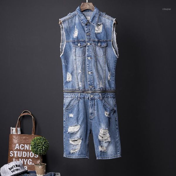 men's jeans one piece overalls men sleeveless denim jumpsuits rompers casual zipper male holes ripped pants trousers cowboys plus size1, Blue
men's jeans one piece overalls men sleeveless denim jumpsuits rompers casual zipper male holes ripped pants trousers cowboys plus size1, Blue