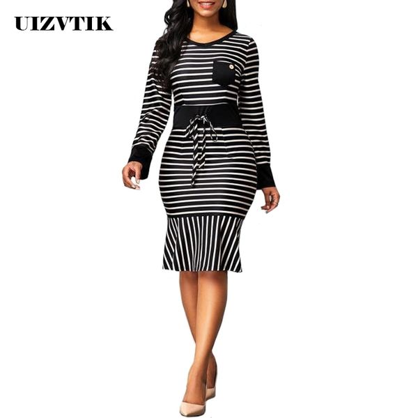 striped dress women autumn summer casual plus size slim office bodycon dresses elegant long mermaid party dress black 201127, Black;gray
striped dress women autumn summer casual plus size slim office bodycon dresses elegant long mermaid party dress black 201127, Black;gray
