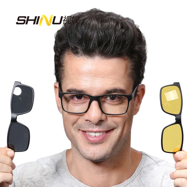 shinu magnetic polarized clip on sunglasses with optical frame prescription myopia len night vision glasses driving dual purpose, White;black
shinu magnetic polarized clip on sunglasses with optical frame prescription myopia len night vision glasses driving dual purpose, White;black