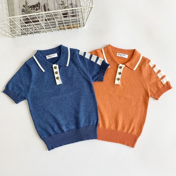 1-6y casual fashion spring summer sweater toddler baby boys cotton short sleeve turn down collar pullover striped knit t-shirts y200409, Blue
1-6y casual fashion spring summer sweater toddler baby boys cotton short sleeve turn down collar pullover striped knit t-shirts y200409, Blue