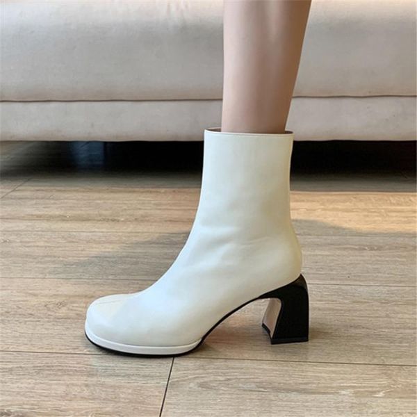 pxelena luxury genuine leather ankle boots women fashion 2021 autumn winter new high heels office lady dress party shoes 34-41, Black
pxelena luxury genuine leather ankle boots women fashion 2021 autumn winter new high heels office lady dress party shoes 34-41, Black