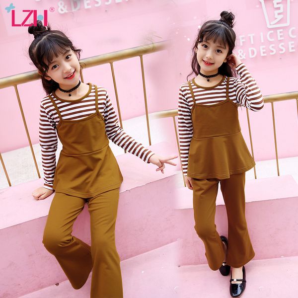 lzh 2020 autumn casual teenager girl clothes fashion striped pullover+bell-bottomed pants 2pcs casual children's suits 4-12 year y1107, White
lzh 2020 autumn casual teenager girl clothes fashion striped pullover+bell-bottomed pants 2pcs casual children's suits 4-12 year y1107, White
