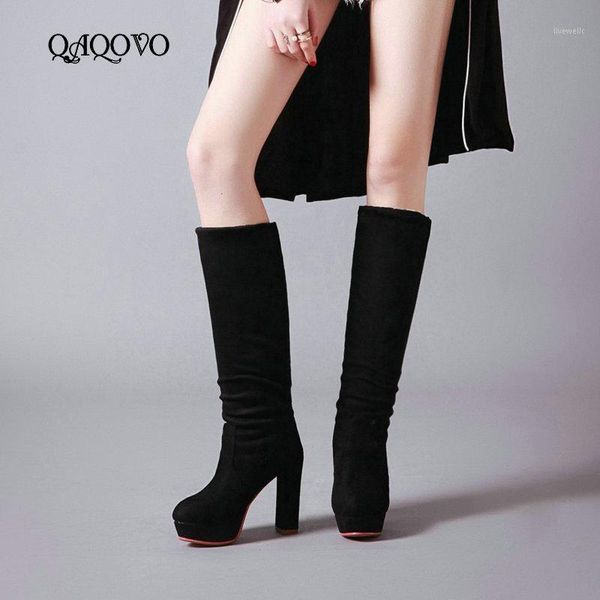 boots 2021 wintre faux suede square high heel knee fashion platform warm plush slip on ladies shoes1, Black
boots 2021 wintre faux suede square high heel knee fashion platform warm plush slip on ladies shoes1, Black