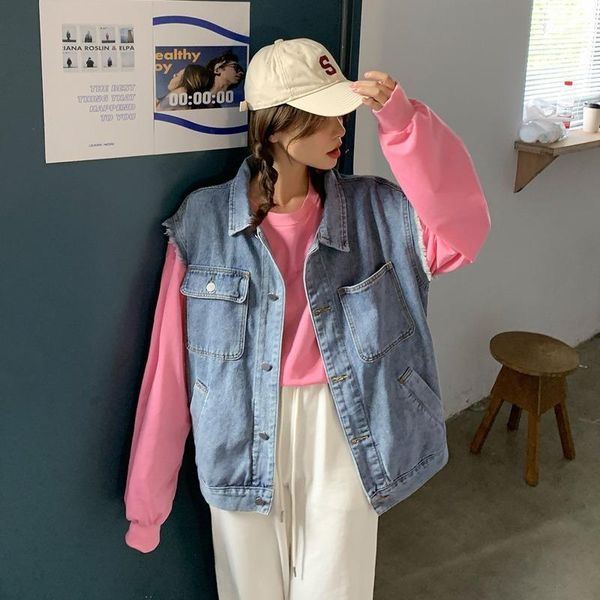 autumn korean-style loose denim jacket women versatile vest online celebrity tassels sanding waistcoat poet coat -501, Black;white
autumn korean-style loose denim jacket women versatile vest online celebrity tassels sanding waistcoat poet coat -501, Black;white