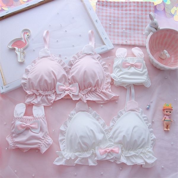 japanese girl heart soft cute rabbit ears no rim underwear set loli student cute soft sister lolita triangle cup bra set y200708, Red;black
japanese girl heart soft cute rabbit ears no rim underwear set loli student cute soft sister lolita triangle cup bra set y200708, Red;black