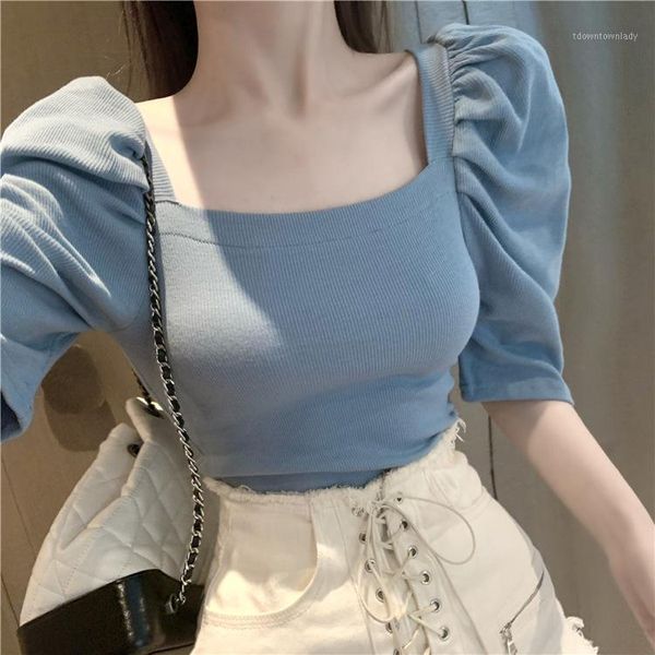women's polos t-shirt women's short sleeved 2021 nian summer style korean-style slim fit slimming versatile square collar puff sle, White
women's polos t-shirt women's short sleeved 2021 nian summer style korean-style slim fit slimming versatile square collar puff sle, White