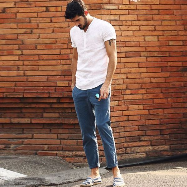 men's baggy cotton linen soid color short sleeve retro shirts blouse gift purchasing fashion, White;black
men's baggy cotton linen soid color short sleeve retro shirts blouse gift purchasing fashion, White;black