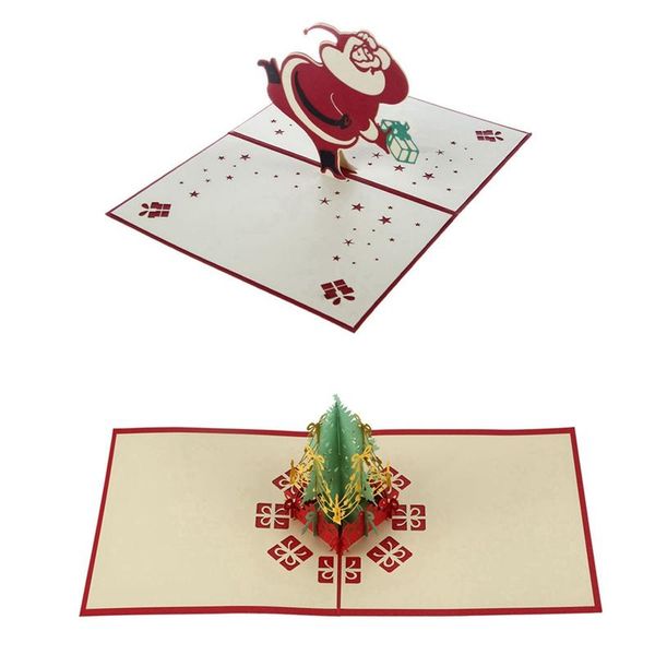 2 pcs 3d -up paper handmade greeting cards christmas gifts souvenirs postcards, merry christmas tree & santa claus
2 pcs 3d -up paper handmade greeting cards christmas gifts souvenirs postcards, merry christmas tree & santa claus