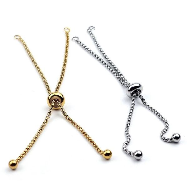 3pcs/lot Stainless Steel Adjustable Slider Chain for Jewelry Making DIY Loops Connector Pendants Bracelets Material Lucky Gift, Golden;silver
3pcs/lot Stainless Steel Adjustable Slider Chain for Jewelry Making DIY Loops Connector Pendants Bracelets Material Lucky Gift, Golden;silver