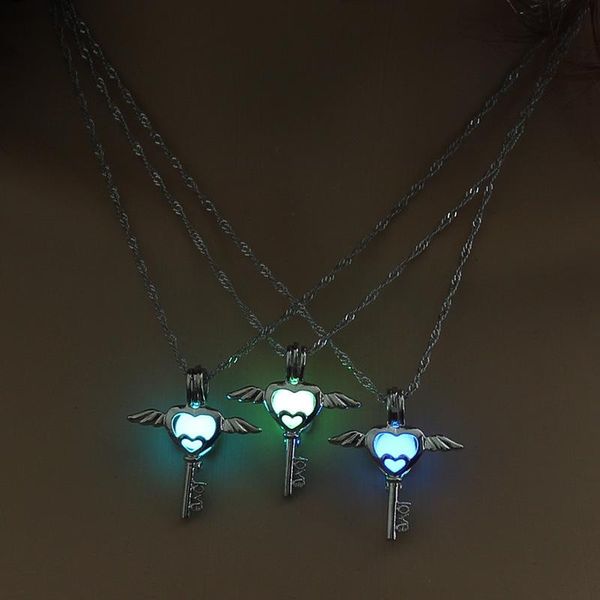 new brand glow in the dark jewelry with silver plated angel key shaped glow in the dark pendant necklace for women party gift
new brand glow in the dark jewelry with silver plated angel key shaped glow in the dark pendant necklace for women party gift