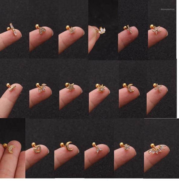1 piece gold white moon star flower heart cross marquise steel barbell cz tragus diath cartilage rook piercing earring1, Golden;silver
1 piece gold white moon star flower heart cross marquise steel barbell cz tragus diath cartilage rook piercing earring1, Golden;silver