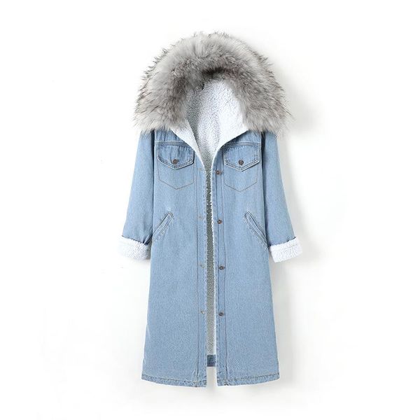 women's down & parkas european style mid-long lambswool thick warm denim jackets women winter coat autumn large fur collar female overc, Black
women's down & parkas european style mid-long lambswool thick warm denim jackets women winter coat autumn large fur collar female overc, Black