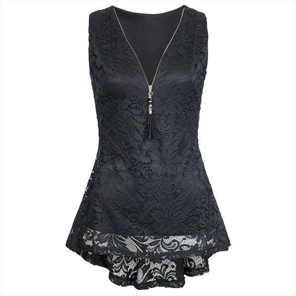 women summer sleeveless vest solid casual lace floral v neck chiffon tank summer blouse short, White
women summer sleeveless vest solid casual lace floral v neck chiffon tank summer blouse short, White