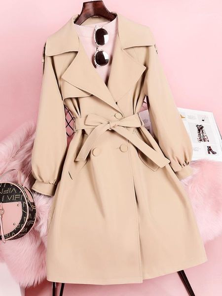 fashion lantern sleeve solid khaki women trench coat 2020 new spring england style double breasted women windbreaker1, Tan;black 
fashion lantern sleeve solid khaki women trench coat 2020 new spring england style double breasted women windbreaker1, Tan;black