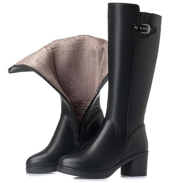 boots fashion plus velvet warm winter women shoes genuine leather high non-slip heels snow, Black
boots fashion plus velvet warm winter women shoes genuine leather high non-slip heels snow, Black