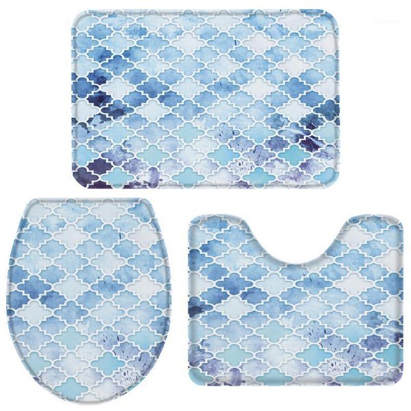 3 pieces bathroom set moroccan blue pattern doodling durable bath set toilet cover mat pedestal rug non-slip bathroom rug1
3 pieces bathroom set moroccan blue pattern doodling durable bath set toilet cover mat pedestal rug non-slip bathroom rug1