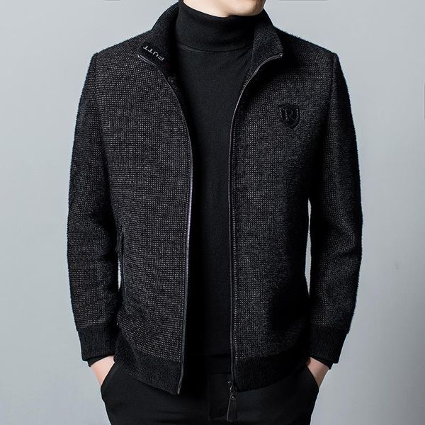 woolen coat men's short stand collar woolen jacket korean slim casual thickened business middle aged jacket, Black
woolen coat men's short stand collar woolen jacket korean slim casual thickened business middle aged jacket, Black