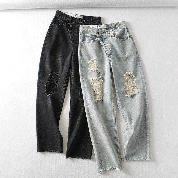 spring and autumn style, wrong waist, irregular hole, old jeans kg-1058, Blue
spring and autumn style, wrong waist, irregular hole, old jeans kg-1058, Blue