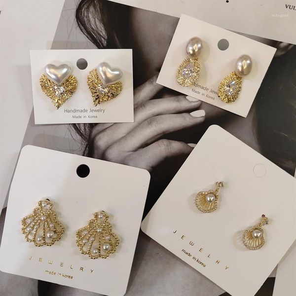 stud mengjiqiao korean vintage shiny metal gold color shell heart earrings for women elegant pearl boucle d'oreille jewelry1, Golden;silver
stud mengjiqiao korean vintage shiny metal gold color shell heart earrings for women elegant pearl boucle d'oreille jewelry1, Golden;silver