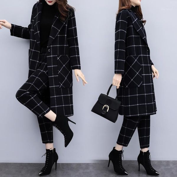 new women's autumn and winter plus size two-piece trousers plaid woolen cropped trousers casual fashion1, White;black
new women's autumn and winter plus size two-piece trousers plaid woolen cropped trousers casual fashion1, White;black