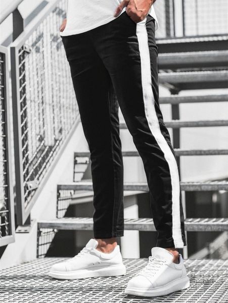 men contrast panel drawstring sweatpants f3k1#, Black
men contrast panel drawstring sweatpants f3k1#, Black