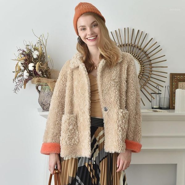 fur coat female real autumn winter jacket clothes 2020 korean short sheep shearing coats vintage wool jackets hiver 2020091, Black
fur coat female real autumn winter jacket clothes 2020 korean short sheep shearing coats vintage wool jackets hiver 2020091, Black