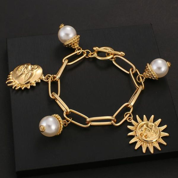 allyes vintage gold color metal sun face charm bracelets boho pearl pendant link chain bracelets jewelry for women, Golden;silver
allyes vintage gold color metal sun face charm bracelets boho pearl pendant link chain bracelets jewelry for women, Golden;silver