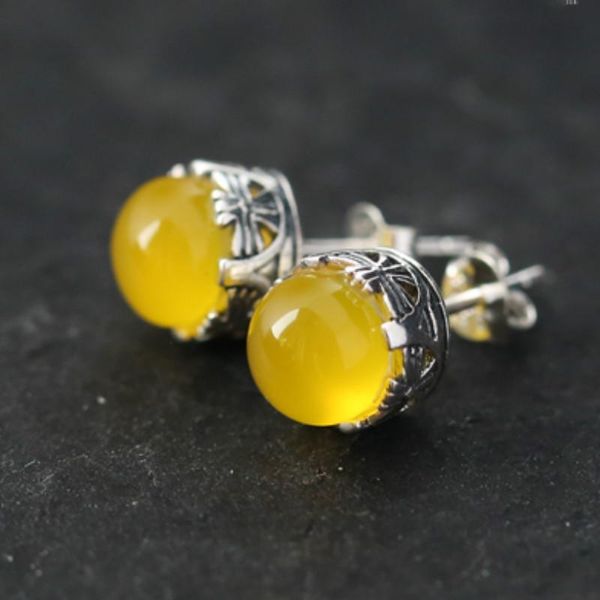 stud natural stone green yellow agate garnet earrings for women bohemian fine jewelry 925 sterling silver simple round, Golden;silver
stud natural stone green yellow agate garnet earrings for women bohemian fine jewelry 925 sterling silver simple round, Golden;silver
