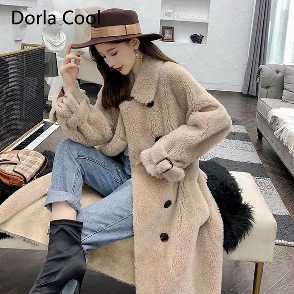 new soft teddy sheep's wool outerwear double breasted mid-thick female winter coat lanes loose clothing 9pzs, Black
new soft teddy sheep's wool outerwear double breasted mid-thick female winter coat lanes loose clothing 9pzs, Black