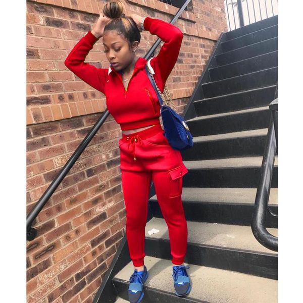 echoine casual zipper pocket tracksuit two piece set stand collar crop and pants jogging suit sporty lounge wear new hot, Gray
echoine casual zipper pocket tracksuit two piece set stand collar crop and pants jogging suit sporty lounge wear new hot, Gray