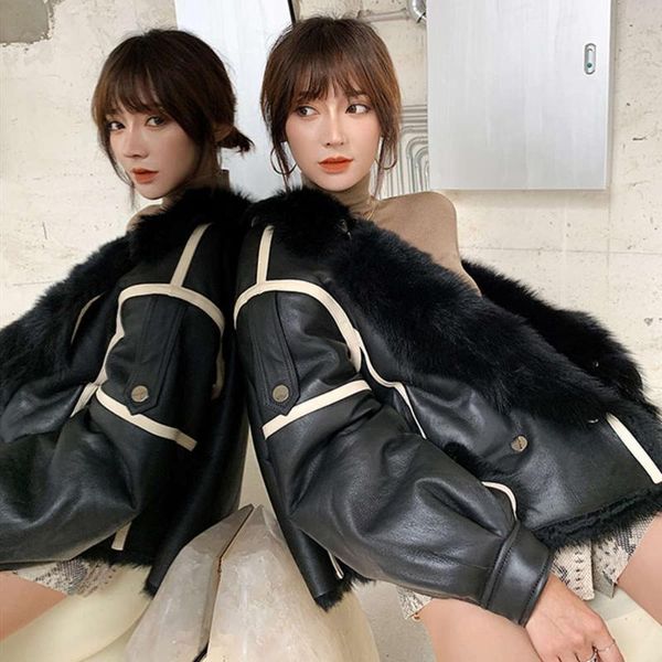 women's fur & faux sheepskin genuine leather jacket real overcoat woman winter natural coat women loose double face shearling big size, Black
women's fur & faux sheepskin genuine leather jacket real overcoat woman winter natural coat women loose double face shearling big size, Black
