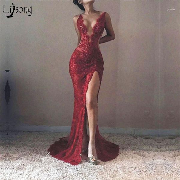 burgundy see through appliques mermaid sheath lace buxom women prom dress high leg split custom made party maxi gowns1, White;black
burgundy see through appliques mermaid sheath lace buxom women prom dress high leg split custom made party maxi gowns1, White;black
