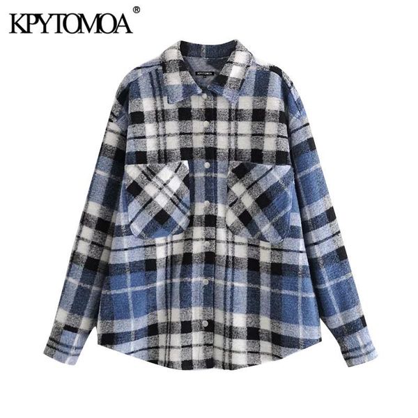 kpytomoa women 2021 fashion with pockets oversized check jacket coat vintage long sleeve snap-button female outerwear chic, Black;brown
kpytomoa women 2021 fashion with pockets oversized check jacket coat vintage long sleeve snap-button female outerwear chic, Black;brown