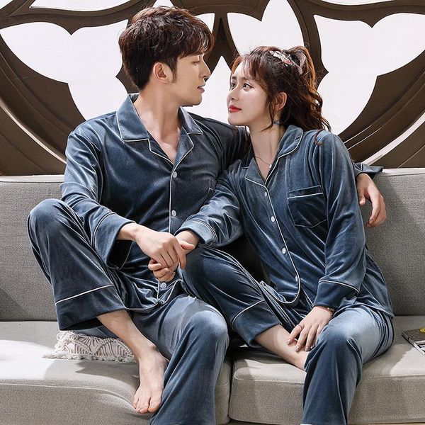 fzslcyiyi couple velour pajamas autumn gold velvet long sleeve fashion women pajamas loose men pajama sets home clothes, Black;brown
fzslcyiyi couple velour pajamas autumn gold velvet long sleeve fashion women pajamas loose men pajama sets home clothes, Black;brown