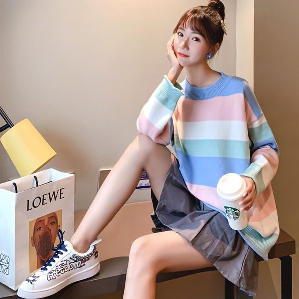 6qhtl 2020 korean rainbow red stripe loose and all kinds sweatersweater collar wind net women's and half high lazy studentst-shirt wear, White;black
6qhtl 2020 korean rainbow red stripe loose and all kinds sweatersweater collar wind net women's and half high lazy studentst-shirt wear, White;black