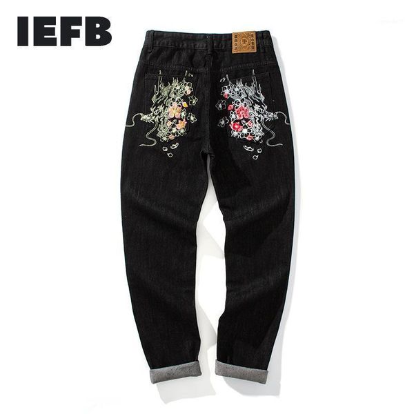 men's jeans iefb autumn trousers chinese style dragon embroidery casual black straight loose denim pants vintage tide 9y48491, Blue
men's jeans iefb autumn trousers chinese style dragon embroidery casual black straight loose denim pants vintage tide 9y48491, Blue