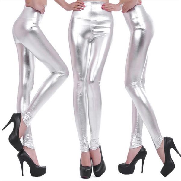 fashion women shiny silver gold leggings high waisted faux leather stretch pencil pants drop shipping good quality, Black
fashion women shiny silver gold leggings high waisted faux leather stretch pencil pants drop shipping good quality, Black