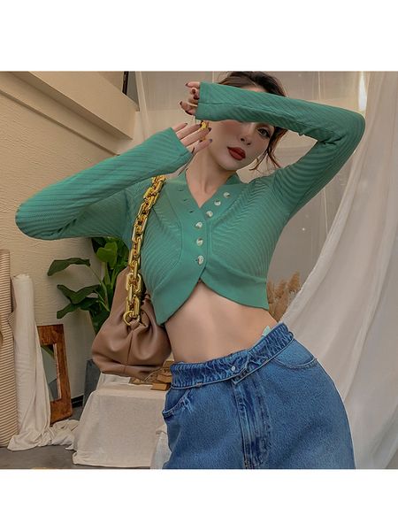 2021 new autumn short fit tight two colors of mesh cardigan solid sweater casual wear high elasticity v neck fi1g, White;black
2021 new autumn short fit tight two colors of mesh cardigan solid sweater casual wear high elasticity v neck fi1g, White;black