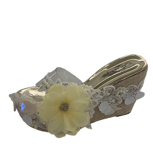 2021 new thick-bottomed women's slippers will see outer fashion wear flower style heel transparent slope slipper 8yun, Black
2021 new thick-bottomed women's slippers will see outer fashion wear flower style heel transparent slope slipper 8yun, Black