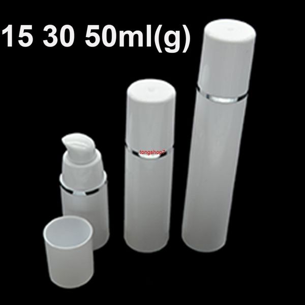 30pcs airless pump bottle plastic container white empty cosmetic bottles cylindrical refill tubes silver line cap 15ml 30ml 50mlshipping
30pcs airless pump bottle plastic container white empty cosmetic bottles cylindrical refill tubes silver line cap 15ml 30ml 50mlshipping