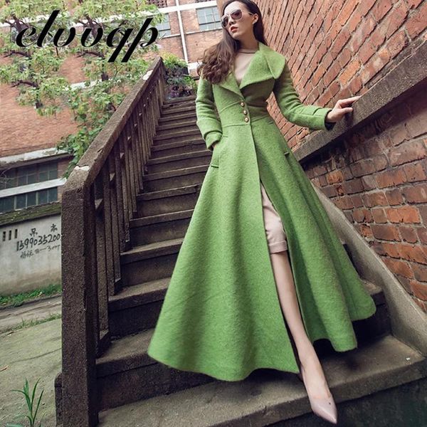 women's wool & blends autumn winter maxi elegant long women coat green plus size female cats woolen jackets spring, Black
women's wool & blends autumn winter maxi elegant long women coat green plus size female cats woolen jackets spring, Black